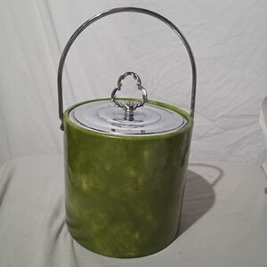 Vintage Irvineware Green Ice Bucket With Lid